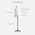 half body fabric wrapped mannequin torso tailor adjustable height clothing display female split leg form mannequin with base